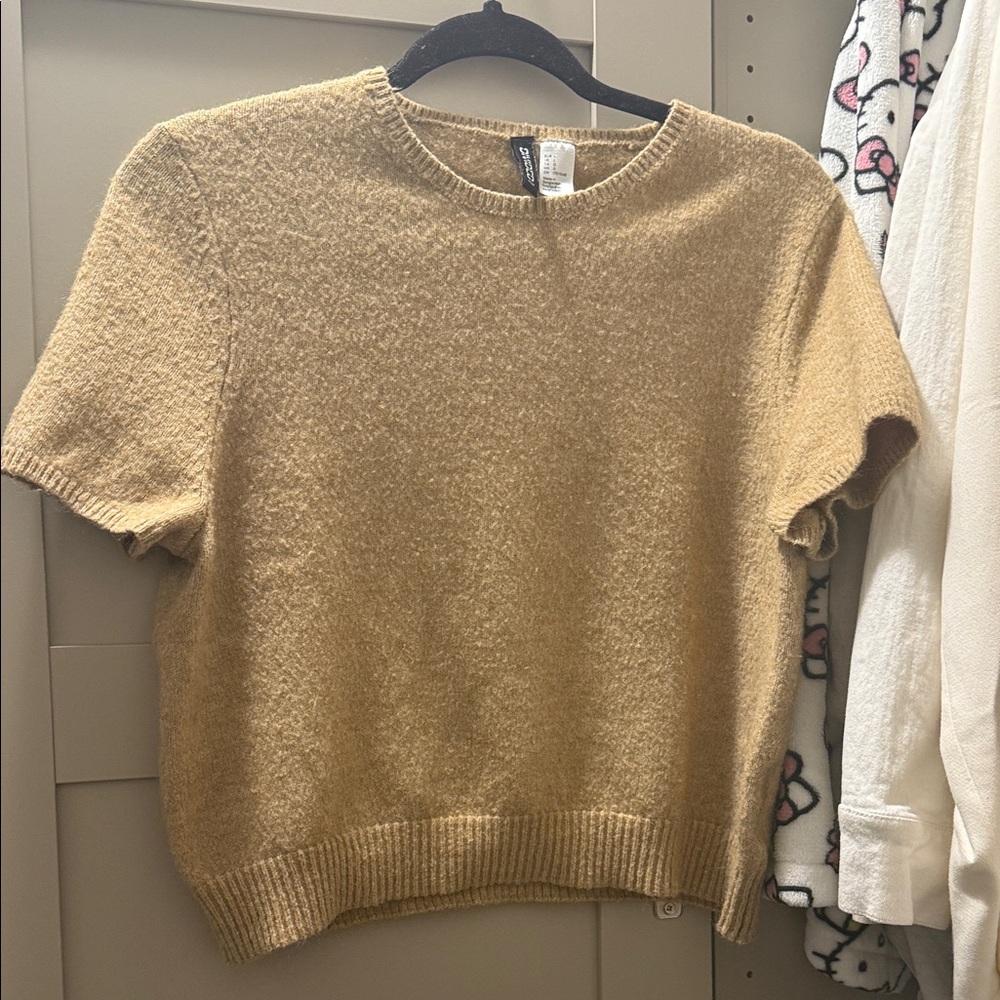 Divided Tan Knit Sweater